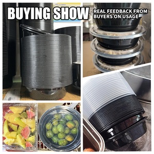 Custom Disposable Food <strong>Container</strong> with Lids Black pp Plastic Rectangle <strong>Takeaway</strong> Boxes Food Packaging <strong>Containers</strong> Supplier - Product Image 2