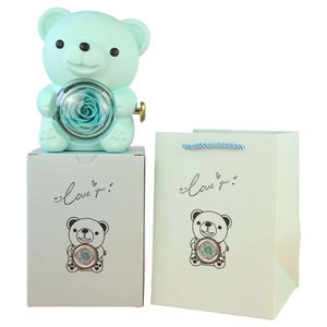 Eternal Flower Rotating Hug Bear <b>Jewelry</b> <b>Box</b> Ring <b>Box</b> Christmas Valentine's Day Gift Gift Ring Necklace Gift <b>Box</b> - Product Image 5