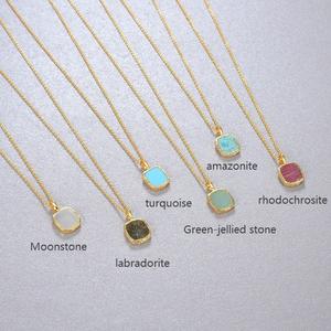 Collar de labradorita <span class=keywords><strong>natural</strong></span>/piedra lunar, joyería de plata de ley 925, joyería de piedra lunar chapada en oro de 18 quilates - Product Image 1