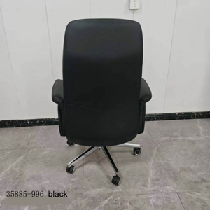 Premium Black Leather Office Chair With Waterproof Swivel And Ergonomic <b>Desk</b> Seating For Home Office Comfort - Product Image 4