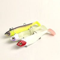 Nouvel Arrivage Leurre Souple Lumineux en Caoutchouc pour Jigging, T Tail, 25g 40g 80g, pour la Pêche au Bar, SwimBait avec Plus d'1 Queue Supplémentaire