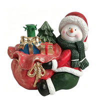 Base Decorativa para Árbol de Navidad con Figura de Muñeco de Nieve y Papá Noel, con Bolsa de Regalos, Marca MGO