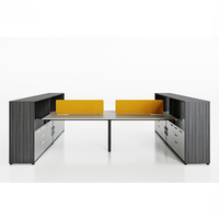 Lysun Pabrik Langsung Desain Modern Tahan Lama Ramah Lingkungan Meja Kerja Modular Kayu Konvertibel untuk 4 Orang Kantor Komputer