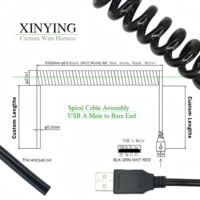 Kabel USB Spiral Kustom |   Kabel 4-Core AWG22 Berisolasi PU Ekstra Tebal OD 5.0mm untuk Piano Audio Profesional Gitar Kamera