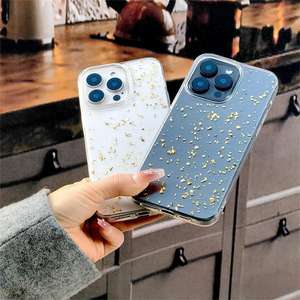 Coque de téléphone adaptée à l'iPhone 16 Pro Max, résine avec feuille d'or transparente, coque de téléphone antichoc à couverture intégrale - Product Image 6