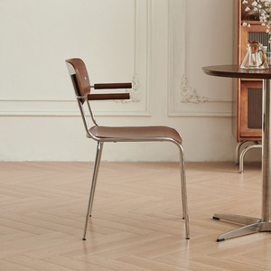 Chaise de salle à manger suspendue en fer minimaliste Wabi-Sabi, fauteuil design rétro - Product Image 3