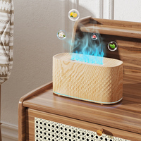 Mini humidificateur diffuseur d'huiles essentielles avec effet flamme et veilleuse