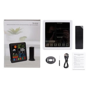 Hiện đại kỹ thuật số trang trí nội thất <span class=keywords><strong>LCD</strong></span> Màu màn hình Trạm thời tiết đồng hồ với Dự báo thời tiết và chức năng không dây - Product Image 6