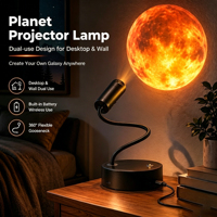 Lampe de projection planétaire à col de cygne flexible à 360°, rechargeable par USB, avec contrôle tactile, projecteur LED à intensité variable, veilleuse décorative pour chambre à coucher