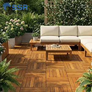 Teak 6 Slat Acacia Wood Decking <b>Tiles</b> Outdoor <b>Interlocking</b> Floor <b>Tiles</b> Eco-friendly, Aesthetically Pleasing, Modern Design - Product Image 4