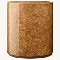 Mesa de Centro de Madera Sólida OEM, Juego de Sala de Estar Moderno y Lujoso, Mesa Auxiliar Bardott Hecha a Mano con Base de Madera Rizada, Duradera y Ecológica