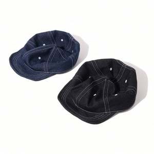 Gorra de Béisbol Vintage de Mezclilla con Visera Curta y Suave, Estilo Duck Tongue, Color Sólido - Product Image 1