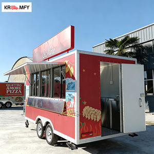 Remolque de Comida Móvil Multifuncional de Doble Eje y 4 Ruedas, Certificado CE, Estándar Americano, con Fregadero, para Dulces y Helados - Product Image 1