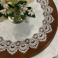 Nappe de table ronde en tissu blanc, style nordique, motif géométrique, anti-poussière, écologique, réutilisable, pour livraison directe