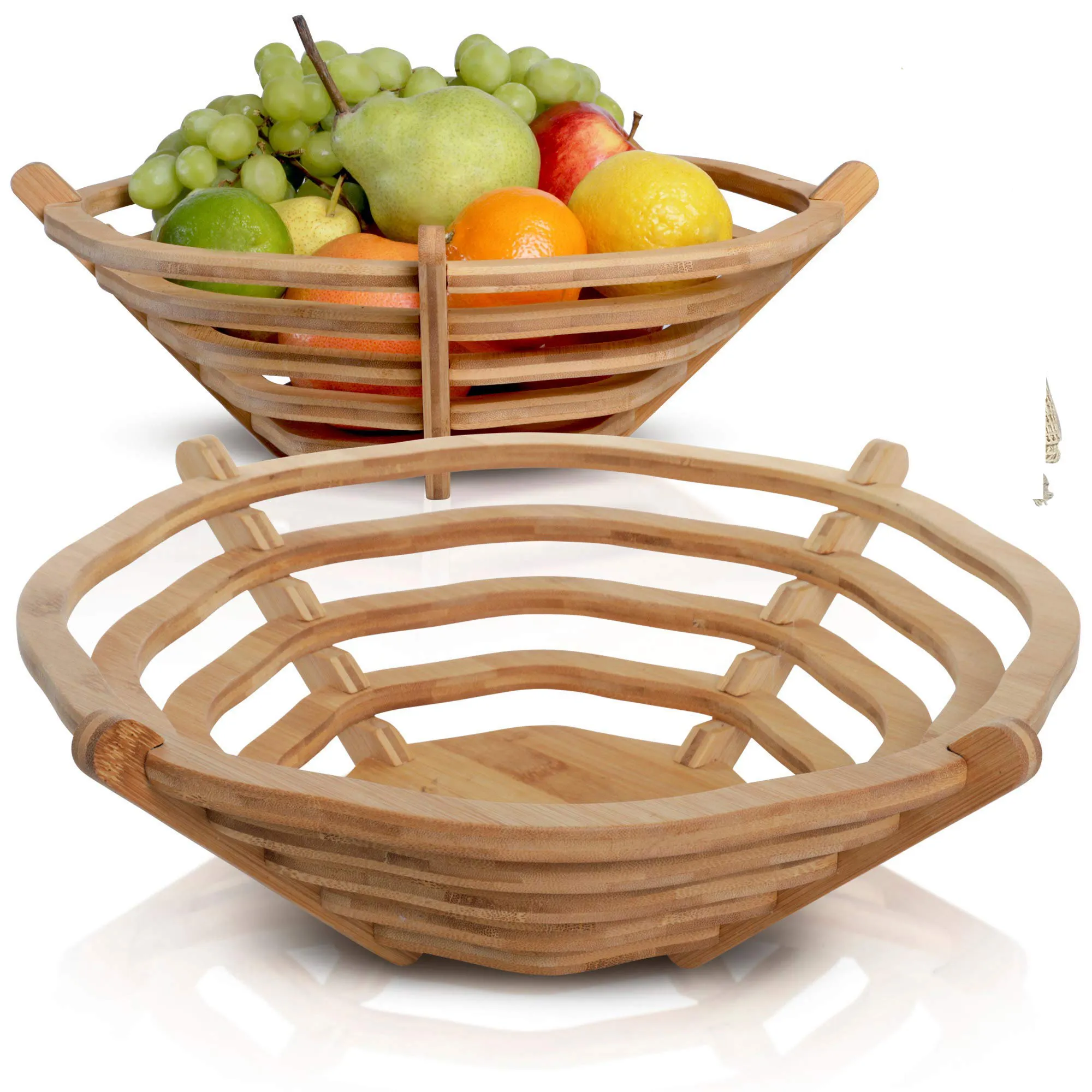 BAMBOO WOOD FRUIT BOWL Beautiful practical statement piece. An ideal pastry, bread or fruit bowl for kitchen counter.