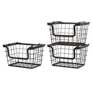 Cesta <span class=keywords><strong>de</strong></span> almacenamiento apilable <span class=keywords><strong>de</strong></span> <span class=keywords><strong>tela</strong></span>/fruta <span class=keywords><strong>de</strong></span> alambre <span class=keywords><strong>de</strong></span> hierro duradero <span class=keywords><strong>de</strong></span> alta capacidad al por mayor - Product Image 4