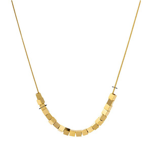 NS1391 Collier <span class=keywords><strong>de</strong></span> perles carrées en acier inoxydable plaqué <span class=keywords><strong>or</strong></span> 18 carats Chic Dainty Mini en acier inoxydable sans ternissure pour femmes - Product Image 6
