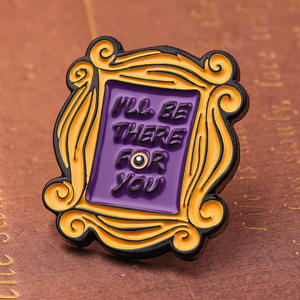 Hot American TV Show Friends Pin broche creativo <span class=keywords><strong>estaré</strong></span> <span class=keywords><strong>allí</strong></span> para ti letra broche aleación esmalte pines broche para Mujeres Hombres - Product Image 4