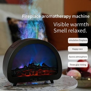 Nouveau Diffuseur d'Arômes Flamme de Cheminée, Humidificateur d'Air Intelligent Ultrasonique Coloré avec Télécommande, Humidificateur à Flamme Semi-circulaire - Product Image 5