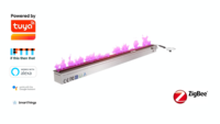 Cheminée Électrique à Vapeur d'Eau 3D Décorative Effet Néon, Longue Flamme, Contrôle à Distance et par Application