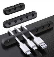 Set Organizer Kabel Desktop 1 Slot - 7Slot Pemegang Manajemen Kabel Kabel Silikon Perekat