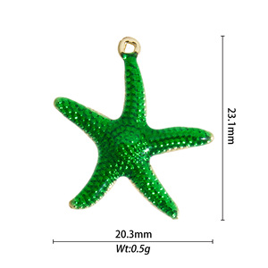 Copper Plated Ocean Themed Starfish Shell Pendants Bezel Setting Unisex Jewelry Charms For Necklace Gift Making - Product Image 3
