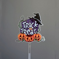 Décorations de gâteau d'Halloween classiques imprimées colorées, petits diables et chauves-souris, décorations de fête, vente en gros de toppers de gâteau