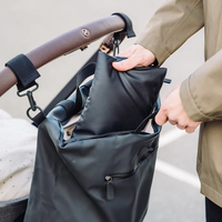 Sac à langer portable à fermeture éclair imperméable tendance, sac à dos pour maman en PU, organisateur de couches avec rangement pour poussette, 20-35L