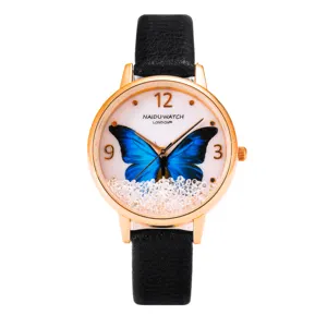 Лучшие дешевые часы из сплава, изготовленные на заказ с вашим собственным логотипом, небольшой минимальный заказ, женские модные декоративные часы с бабочкой