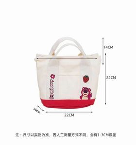 Nuova Tendenza Moda Borsa da Donna con Cuore e Orsetto Ricamato, Borsa a Tracolla in Tela Grande Capacità per Ragazze, Vendita all'Ingrosso - Product Image 6
