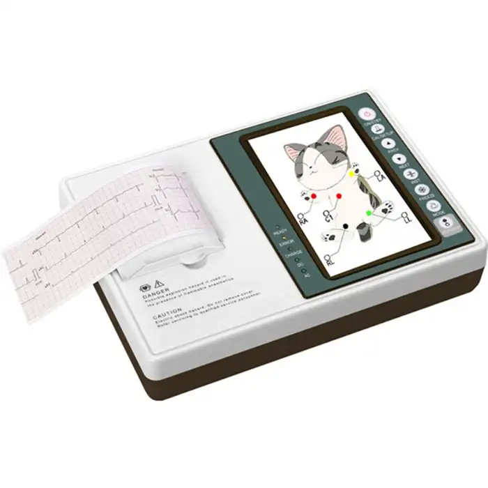 Hot Selling Real-Time Monitoring VECG-4 Goede Kwaliteit 7Inch Touch Screen Veterinaire Ecg Machine