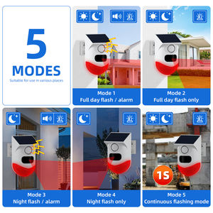 ANGUS Jour Nuit Mode Extérieur 120db Son Alarme <span class=keywords><strong>Sonore</strong></span> Solaire <span class=keywords><strong>Détecteur</strong></span> <span class=keywords><strong>de</strong></span> <span class=keywords><strong>Mouvement</strong></span> Avertissement Alarme Sécurité Clignotant Lumière pour Maison Ferme - Product Image 4