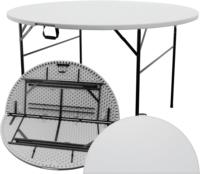 Table ronde pliante portable blanche de 5 pieds pour événements, usage commercial, robuste, pour mariages en intérieur et extérieur, vente en gros, capacité de 330 lb