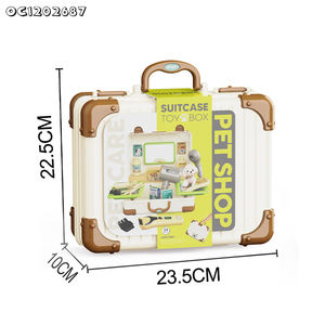 Okul öncesi erken eğitici oyuncaklar köpek peluş Pet oyuncaklar ve aksesuarları bavul saklama kutusu ile set ithalatı çin oynamak için taklit - Product Image 6