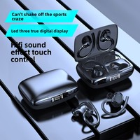 Écouteurs Bluetooth en gros, son HIFI, sans fil, étanches, stéréo, pour le sport, avec affichage LED et crochets d'oreille