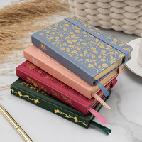 Mini A6 Goldfolie PU-Leder Hardcover-Tagebuch 160g/m² UV-Bedruckt Fadenheftung Tasche Elastisches Band Geschenk Großhandel VANFOND NB3336
