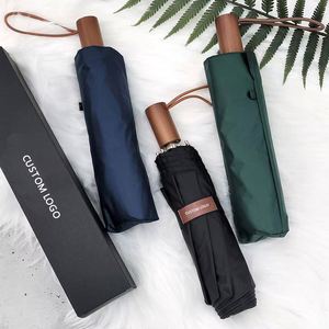 ร่มพับ 3 ตอน โครงอะลูมิเนียมสีทอง 8 ซี่โครง พิมพ์โลโก้ตามสั่ง กันลม แข็งแรง ทนทาน เหมาะสำหรับการเดินทาง ขายส่ง - Product Image 4