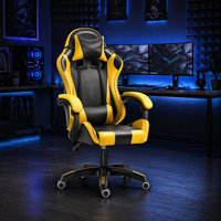 Chaise de bureau et de gaming personnalisable en cuir PU, pivotante, inclinable, réglable en hauteur, accoudoirs articulés, repose-pieds en option