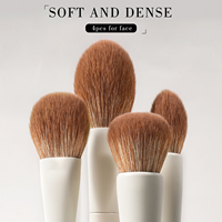 Lot de pinceaux de maquillage portables personnalisés double face roses avec mini-poignée pour la vente en gros