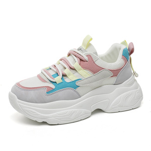2026 New Colored Women's Autumn Mesh Breathable Increase Thick Sole Versatile Casual Sports Loafers Lace-up <b>Shoes</b> - Product Image 5