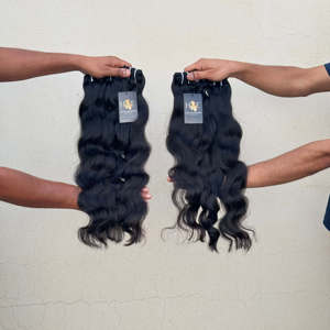 Cheveux vierges indiens 100% purs, non traités, de type Temple Silk, raides et ondulés, mèches de cheveux humains blonds 613. - Product Image 2