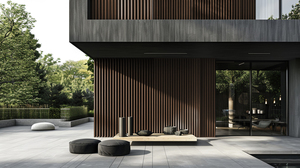 防水3D幾何学模様壁パネル外装装飾スラット/フラットウォールクラッディング屋外WPCパネル - Product Image 3