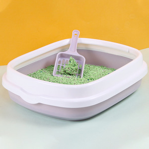 Bacs à litière pour chats sur mesure fabriqués en usine avec pelle, design semi-fermé détachable, fournitures pour chats anti-éclaboussures. - Product Image 2