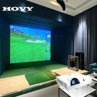 Simulateur de golf d'intérieur, système d'entraînement interactif de projection avec suivi de swing de haute précision pour club, complexe hôtelier, bureau