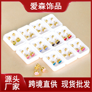 Pendientes de Moda con Forma de Gota de Agua, con Incrustaciones de Diamantes de Imitación, en Acero Dorado, Diseño Geométrico, para Regalo - Product Image 3