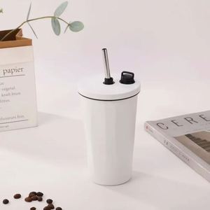 Vaso Térmico de Verano para Coche, Botella de Agua de Acero Inoxidable con Aislamiento al Vacío, Pajita, Recubrimiento Metálico en Polvo Colorido, Duradero y Elegante - Product Image 6