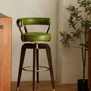 Taburete Alto Moderno <span class=keywords><strong>de</strong></span> <span class=keywords><strong>Madera</strong></span> Maciza con Respaldo Ligero para Comedor, Hogar, Bar, Restaurante, Uso Comercial - Product Image 3