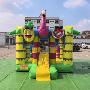 Castillo inflable multijugador con forma de flamenco y tobogán, casas inflables para fiestas, castillo inflable. - Product Image 5