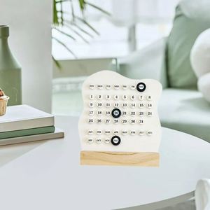 ปฏิทินวงแหวนไม้ DIY สไตล์อาร์ตเดโค รูปทรงเมฆ น่ารัก ปรับได้ แสดงวันที่ เดือน ปี ฐานวงแหวนตกแต่งบ้าน สำนักงาน โต๊ะทำงาน - Product Image 4