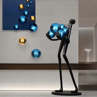 JYLIGHTING Nordic Creative Design Figure Sculpture Lampadaire LED Bras Tenant Boule Hôtel Expositions Bureau Ventes Style Vertical